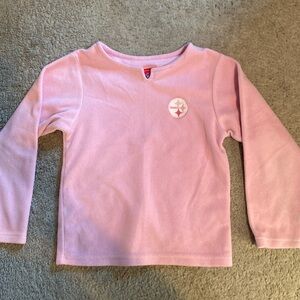 Pittsburgh Steelers Girls 6x Pink Fleece NFL Long Sleeve Top